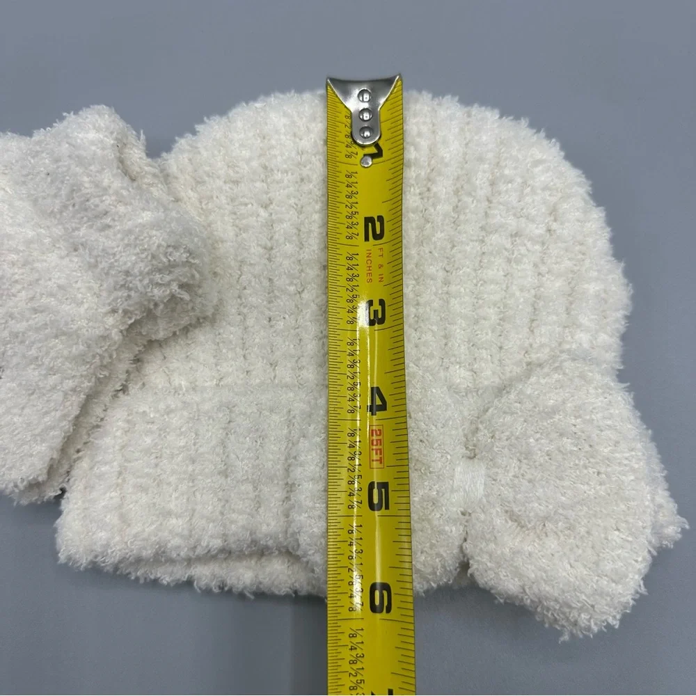Toby & Me Soft Winter Bow Beanie Hat Mittens Set Size 6-12 Months White